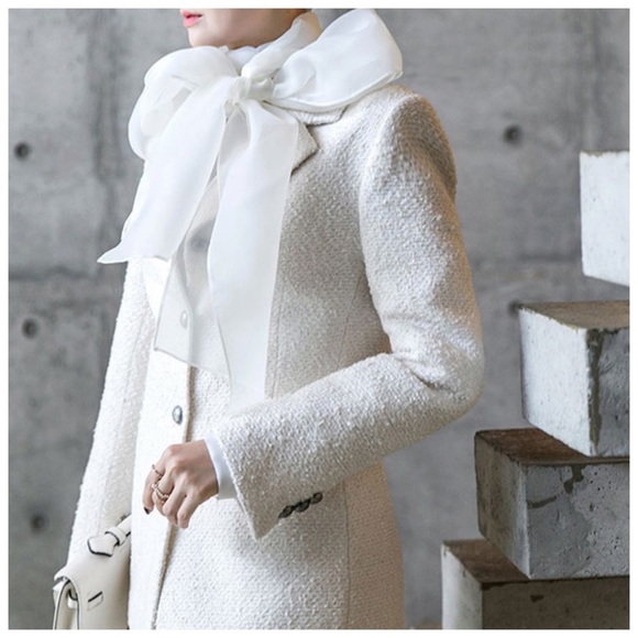 Black & White Sheer Organza Dramatic Bow Top - Picture 5 of 8